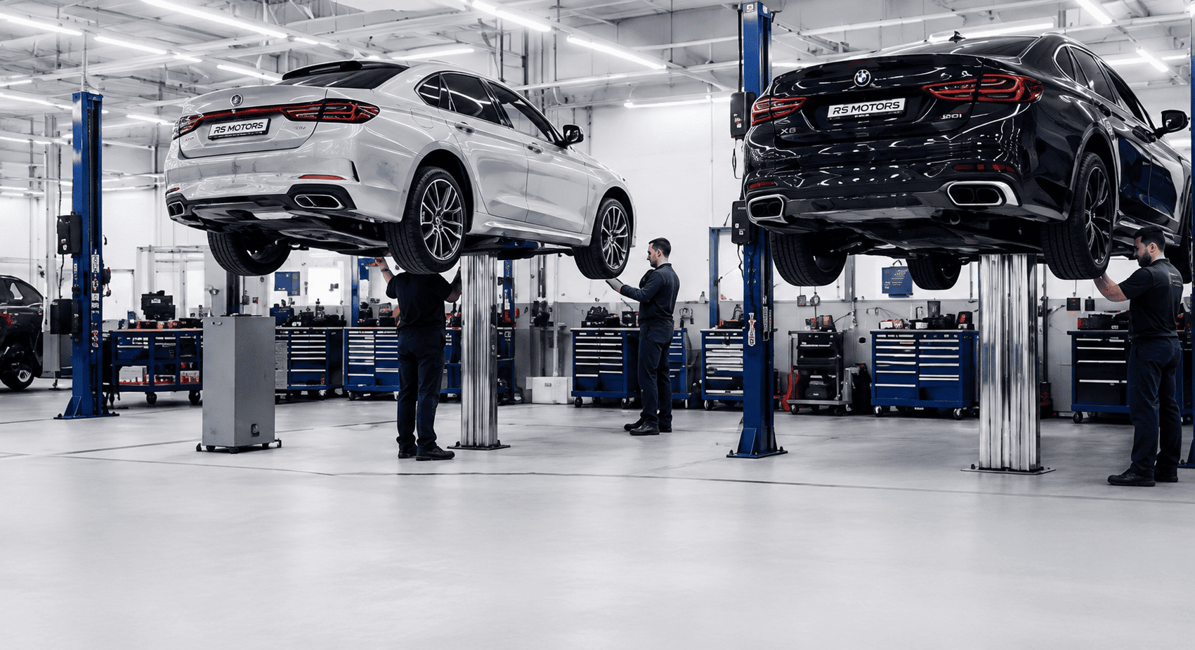 Обслуживание автомобилей на подъемниках в RS MOTORS